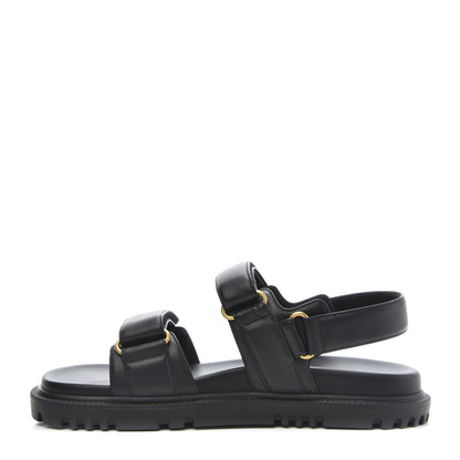 Christian Dior Lambskin Dioract 10mm Sandals 38.5 Black 1 of 8