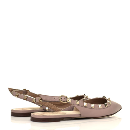 Valentino Garavani Nappa Rockstud Slingback Flats 37 Poudre 4 of 10