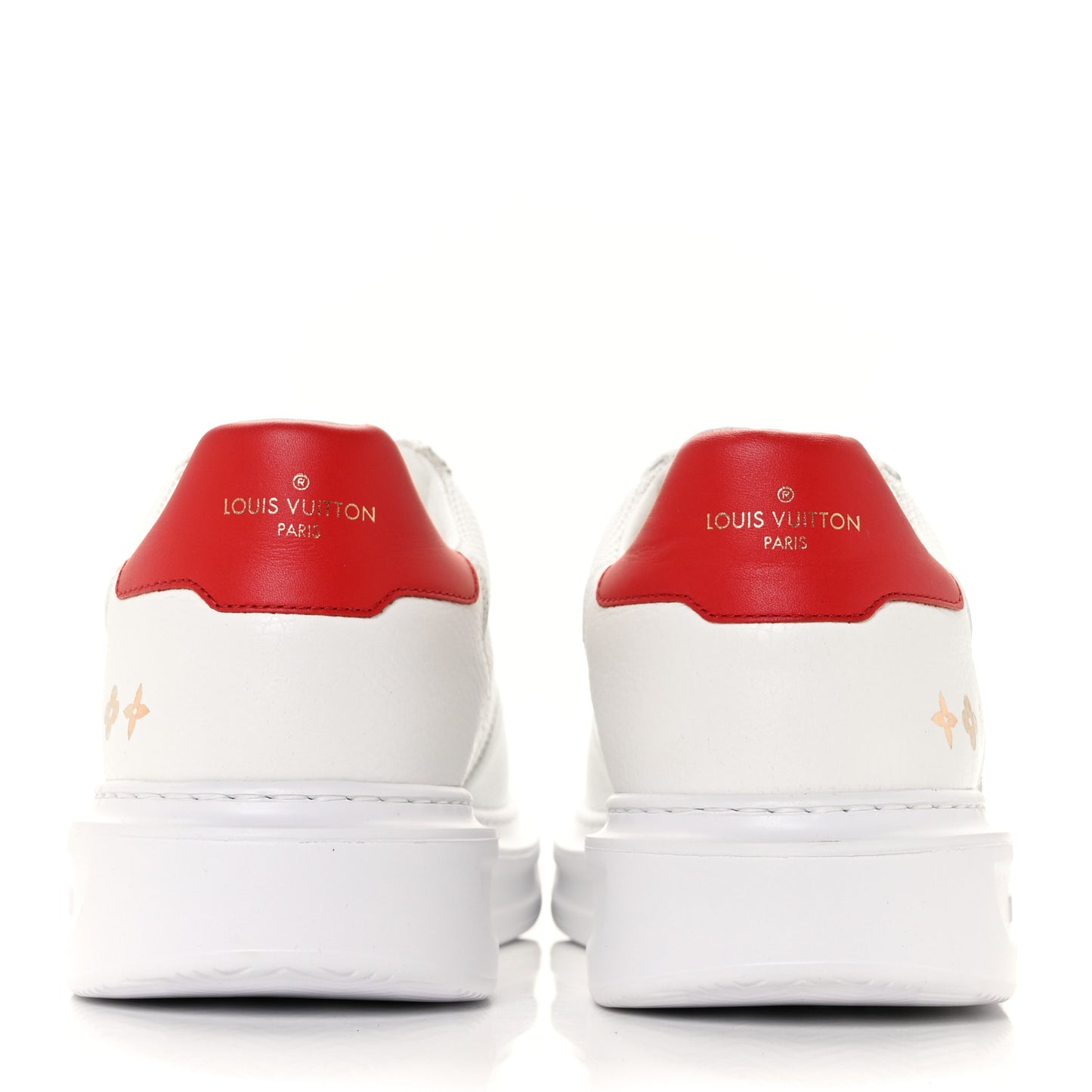 Calfskin Mongram Beverly Hills Sneakers 7 White Red