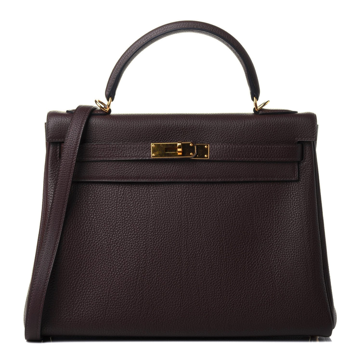 Hermes Togo Kelly Retourne 32 Chocolate 1 of 9