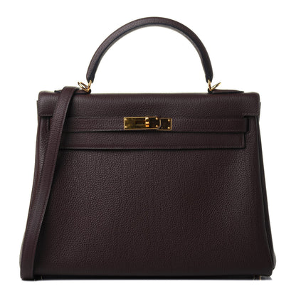 Hermes Togo Kelly Retourne 32 Chocolate 1 of 9