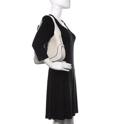 Gucci Calfskin Jackie O Hobo White Black 2 of 13
