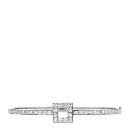 Tiffany Platinum Diamond Open Square Bangle Bracelet 1 of 3