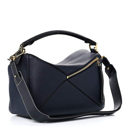 Loewe Calfskin Medium Puzzle Bag Midnight Blue Black 3 of 10
