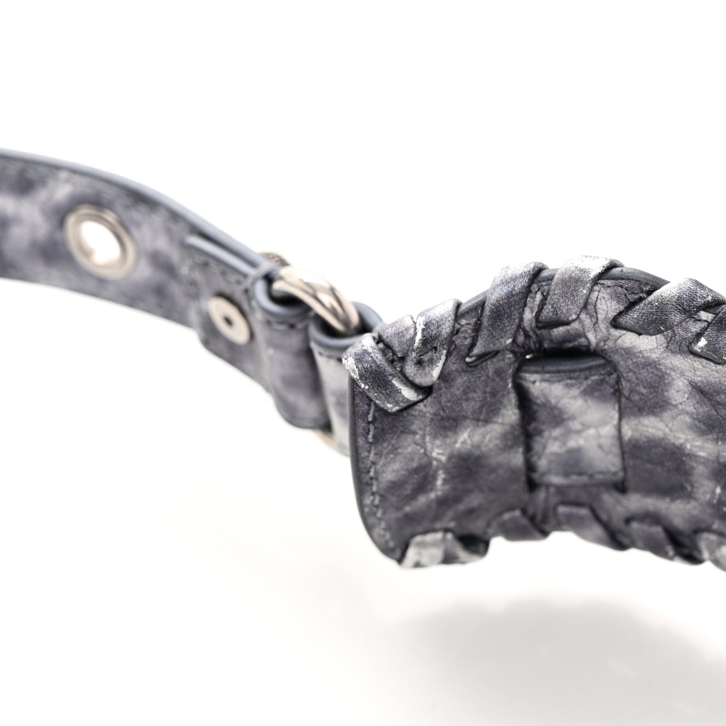 Metallic Agneau Arena Leopard Le Cagole Shoulder Bag XS Dark Grey