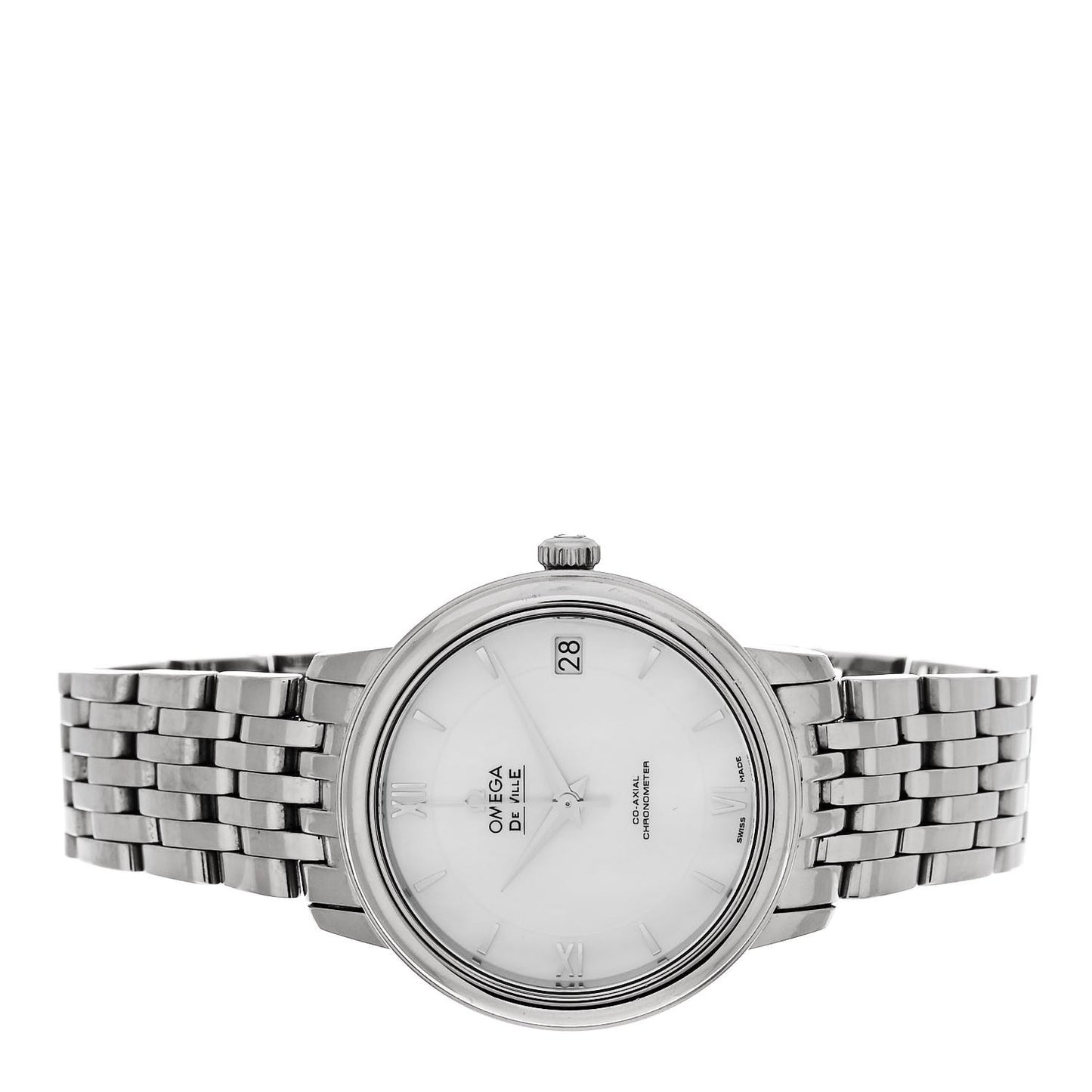 Stainless Steel Mother of Pearl 32mm De Ville Prestige Co-Axial Automatic Watch 424.10.33.20.05.001