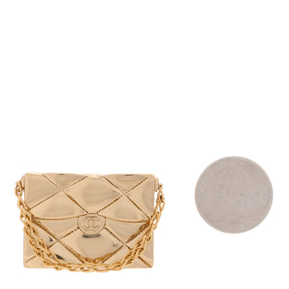 Chanel Quilted Flap Bag Brooch Gold 2 of 4