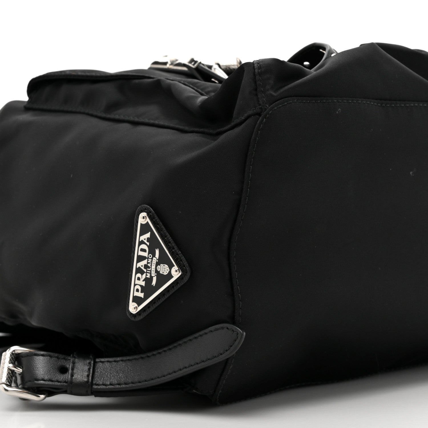 Prada Nylon New Vela Studded Backpack Black 9 of 9