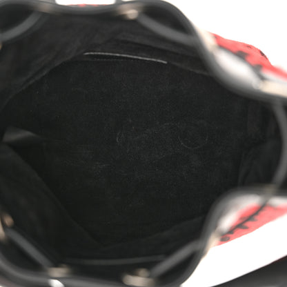 Saint Laurent Calf Hair Calfskin Leopard Print Small Emmanuelle Bucket Bag Red 5 of 10