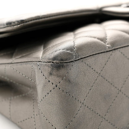Chanel Metallic Calfskin Quilted Medium Double Flap Ruthenium 9 of 16