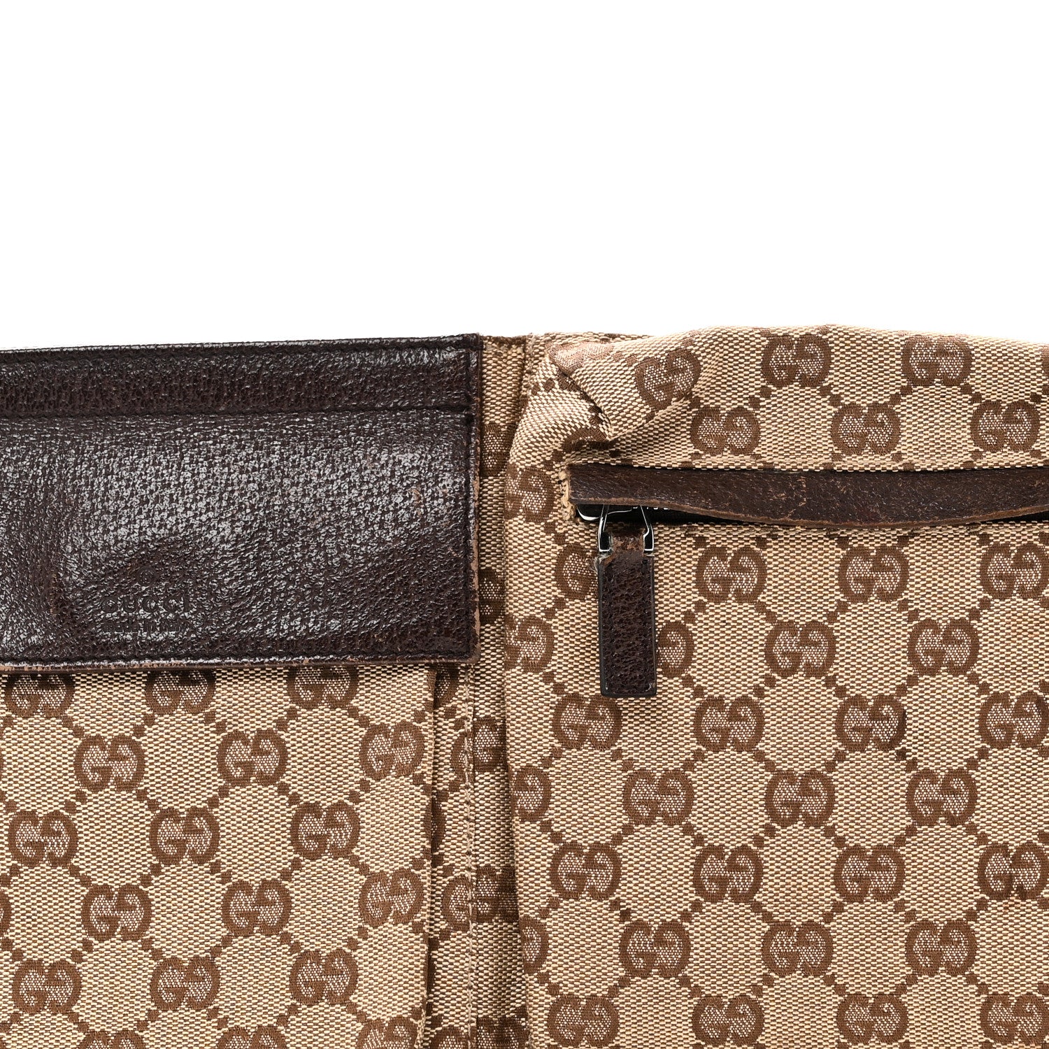 Gucci GG Monogram Double Pocket Belt Bag Dark Brown 8 of 10