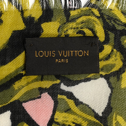 Louis Vuitton Wool Silk Cashmere Rock N Roses Stole 5 of 6