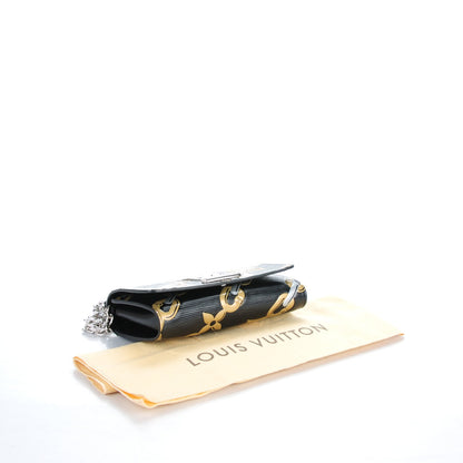 Louis Vuitton Epi Chain Flower Print Twist Chain Wallet Black 4 of 7