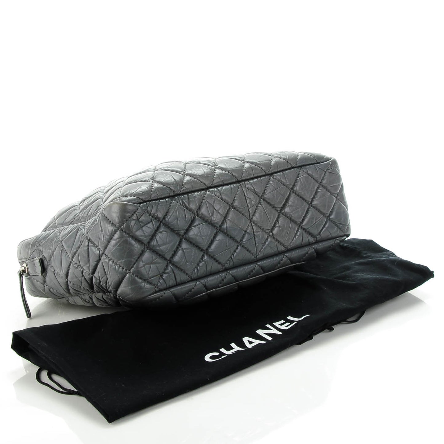 Aged Calfskin Quilted Large Reissue Camera Case Grey