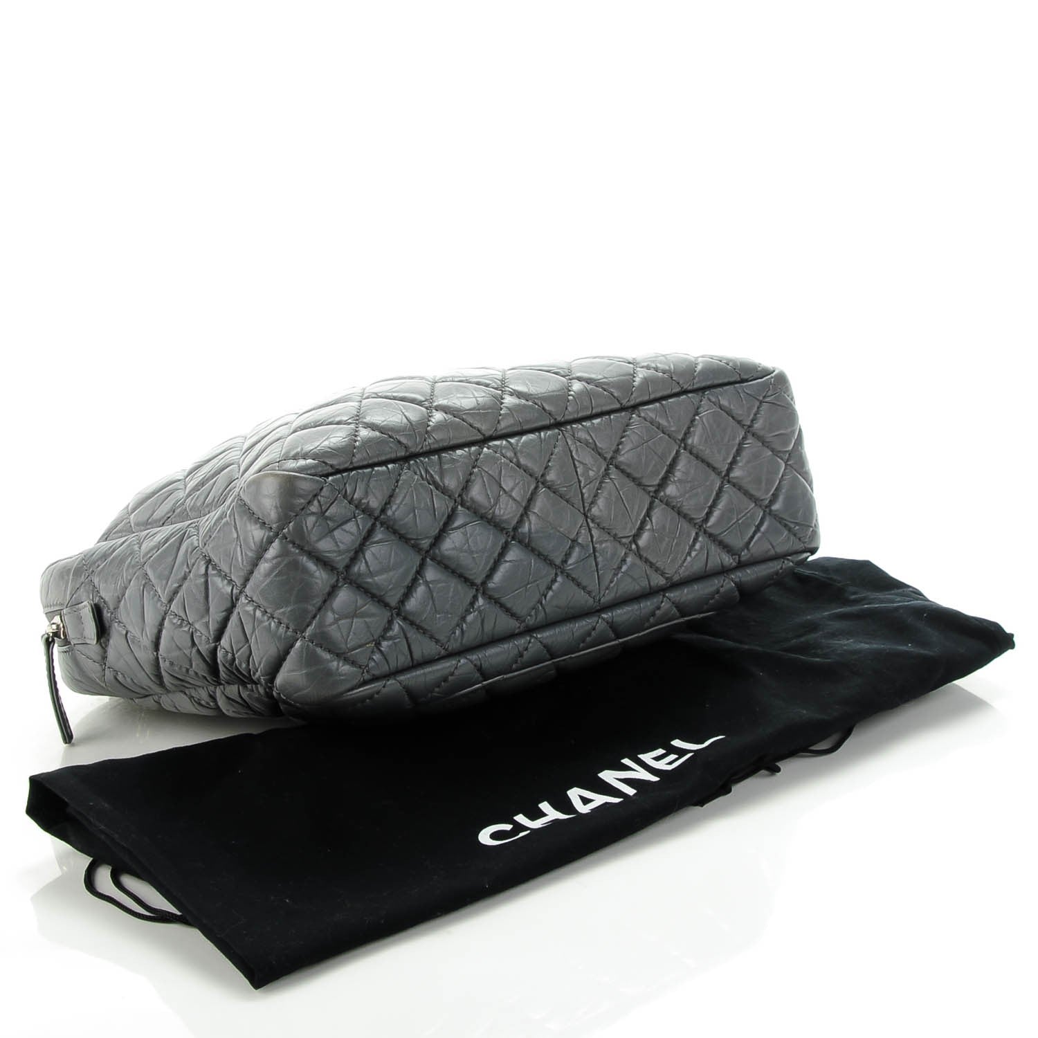 Chanel Aged Calfskin Quilted Large Reissue Camera Case Grey 4 of 7