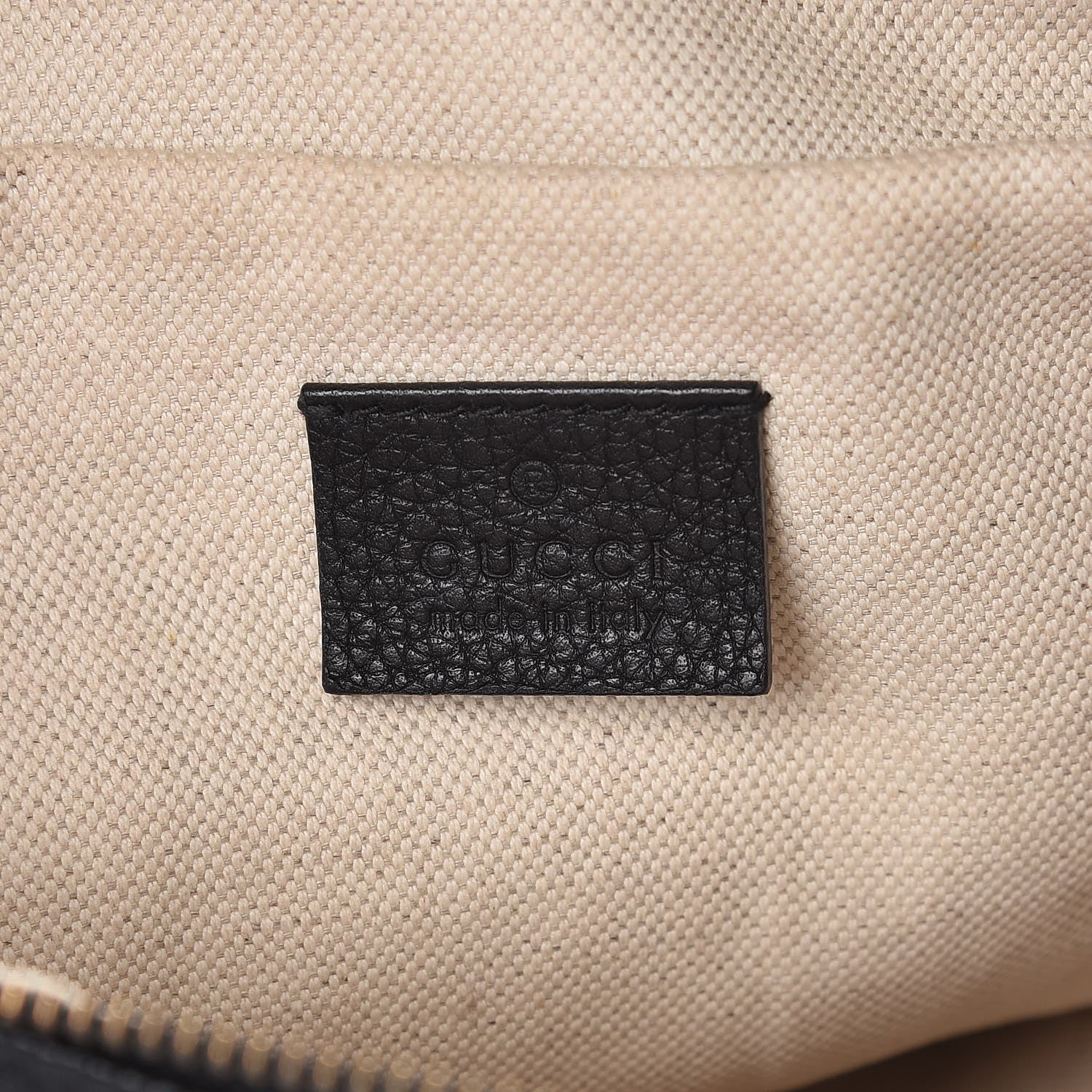 Gucci Grained Calfskin Logo Belt Bag Black 6 of 11
