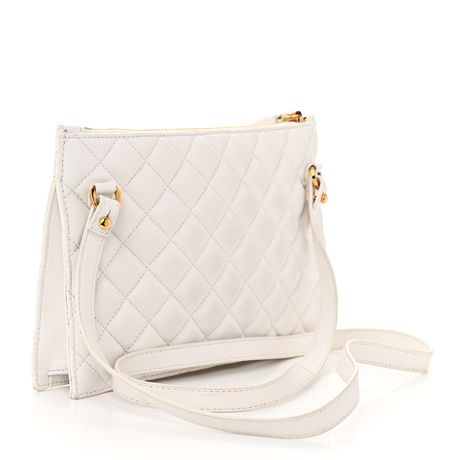 Versace Calfskin Quilted Small Tribute Icon Pouch White 3 of 10