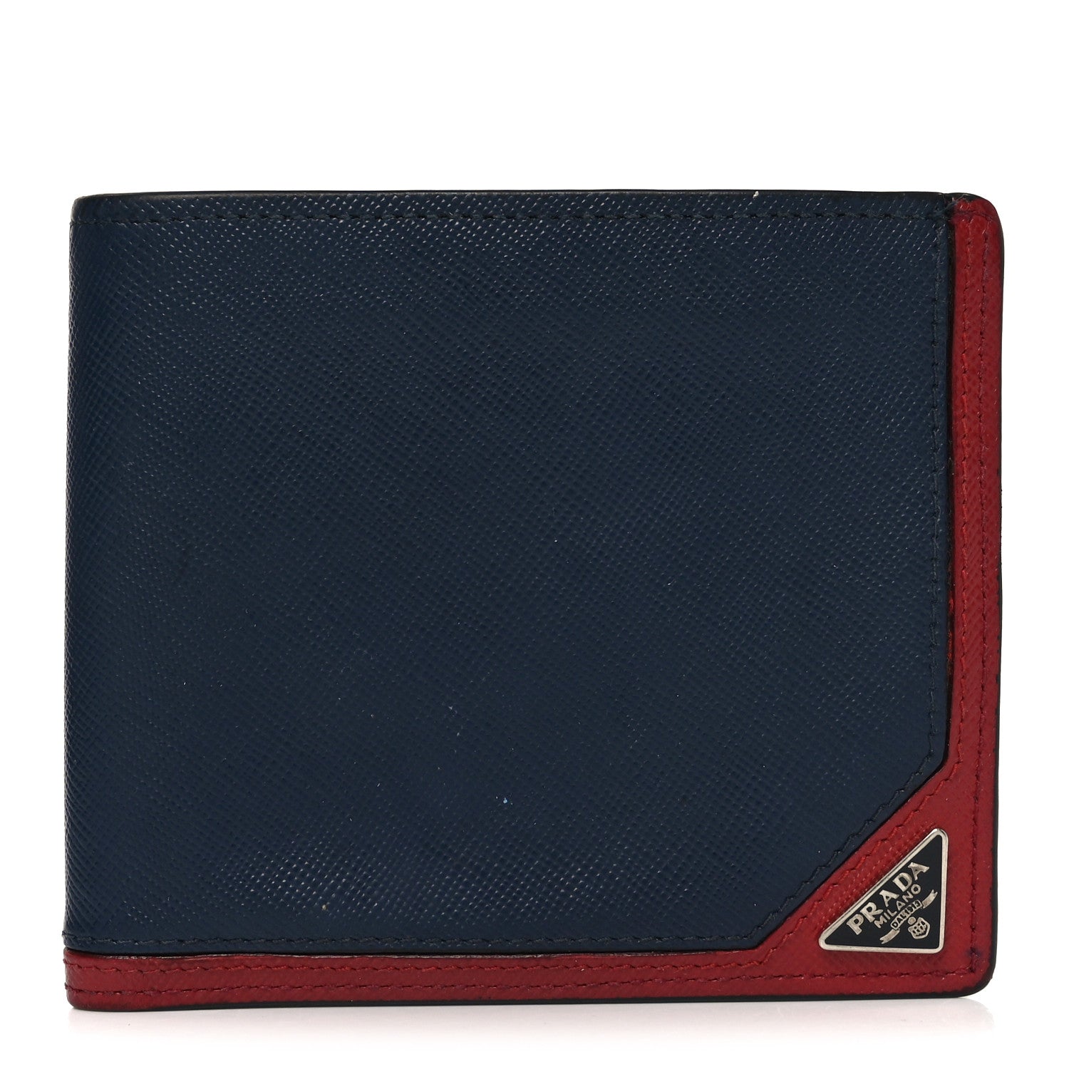 Prada Saffiano Bi-Fold Wallet Baltico Fuoco 1 of 7