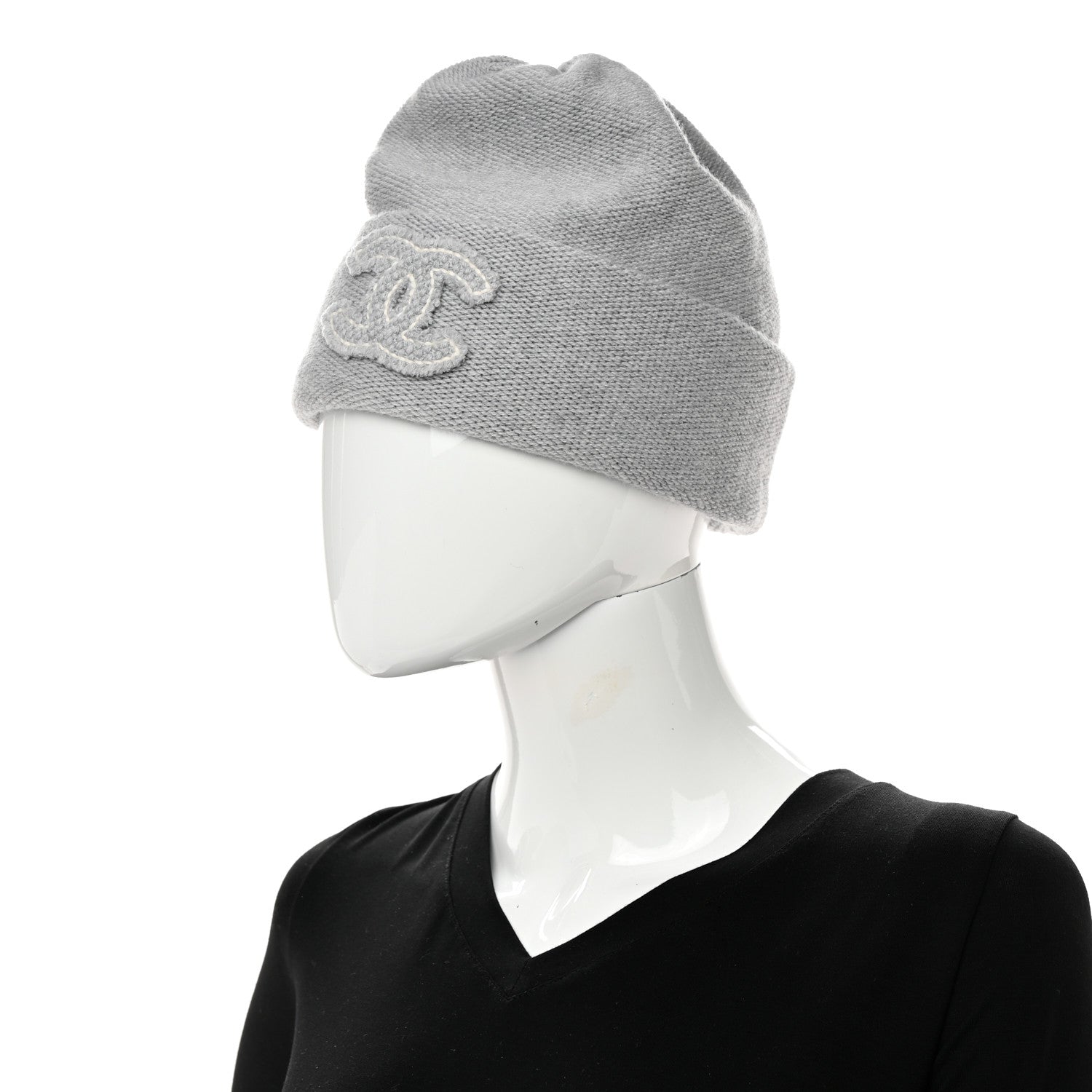 Chanel Cashmere CC Beanie Hat Grey 1395863 – FASHIONPHILE
