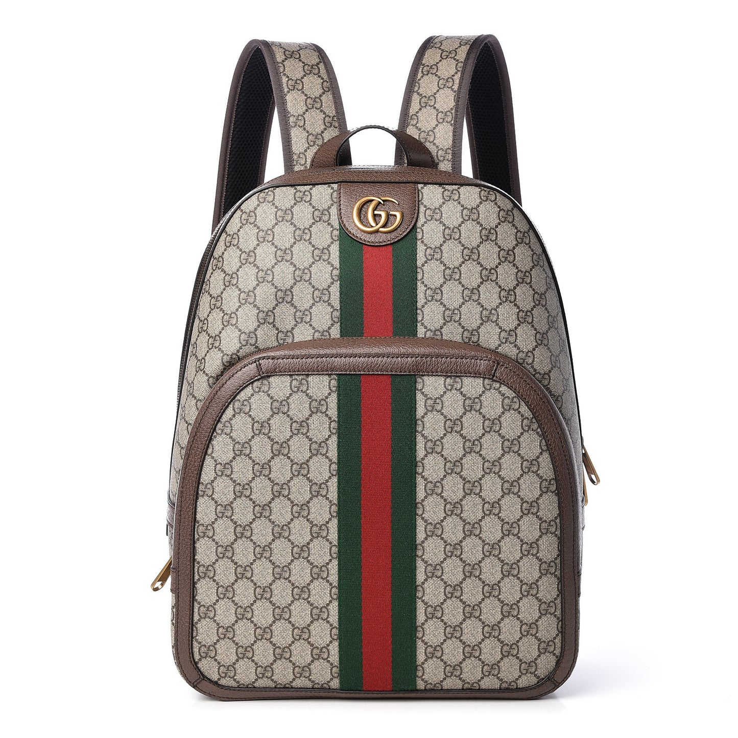 GG Supreme Monogram Medium Ophidia Day Backpack Brown