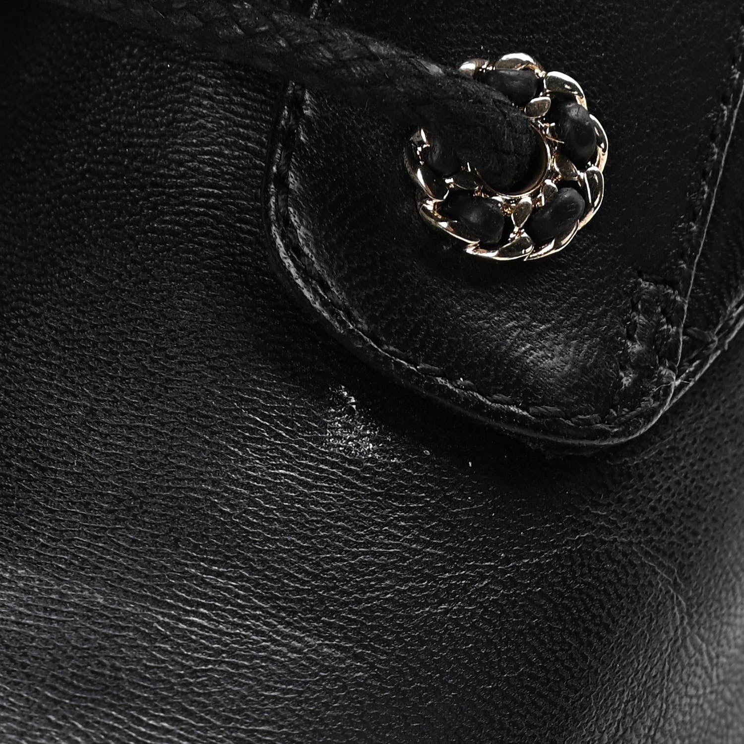 Chanel Shiny Lambskin Quilted Lace Up Combat Boots 39.5 Black 12 of 16