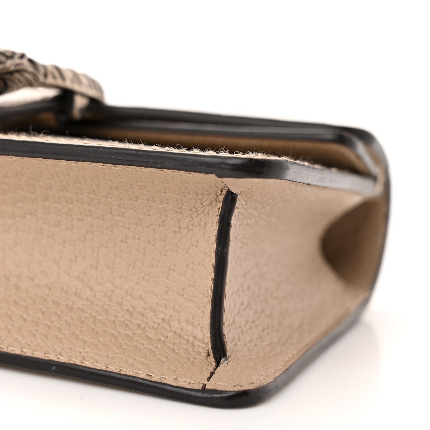 GG Supreme Monogram Textured Dollar Calfskin Super Mini Dionysus Shoulder Bag Beige Mystic White Oatmeal