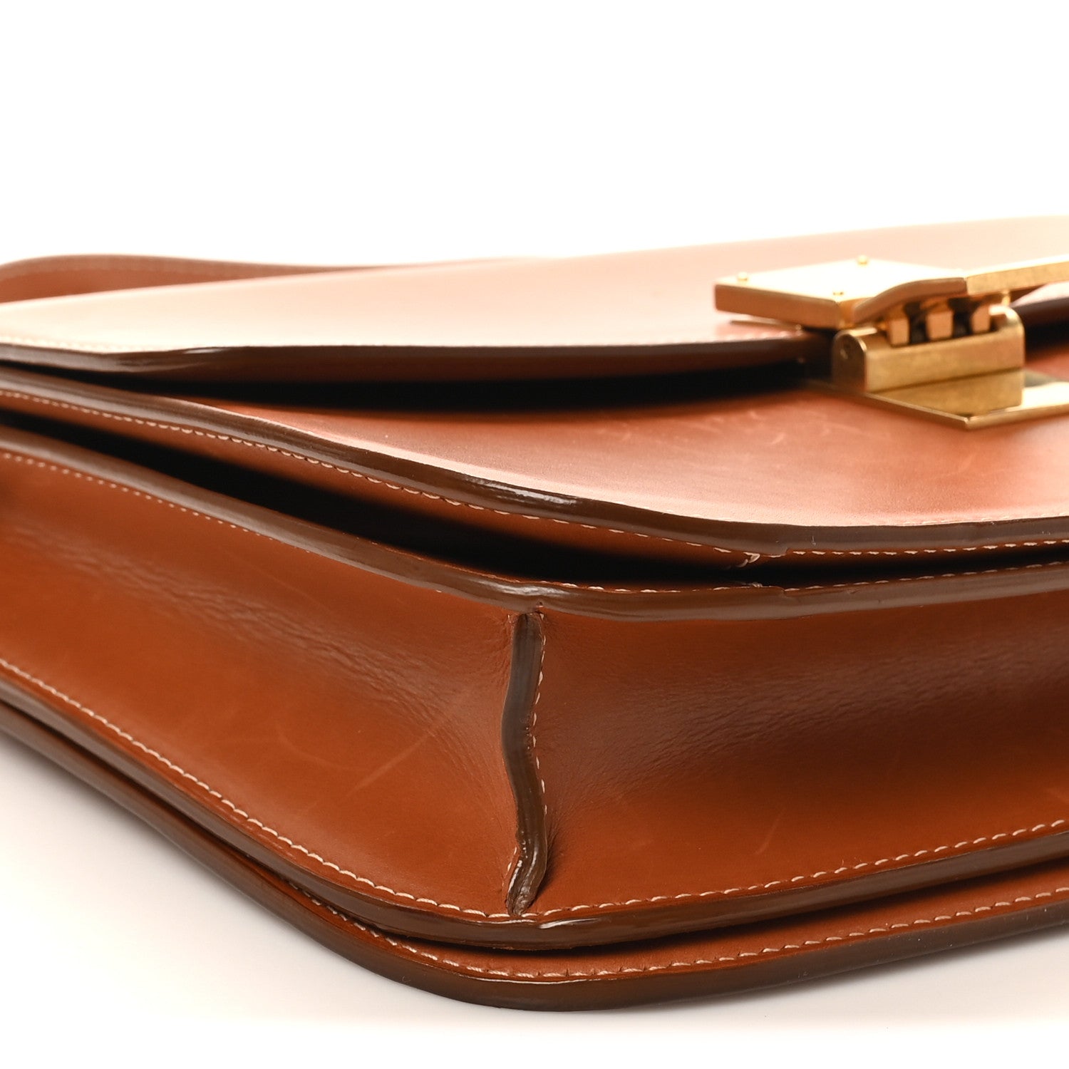 Celine Natural Calfskin Medium Classic Box Flap Bag Tan 9 of 11