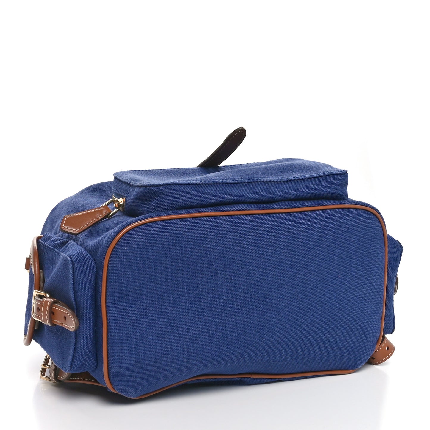 Canapa Soft Calfskin Backpack Bluette Brandy