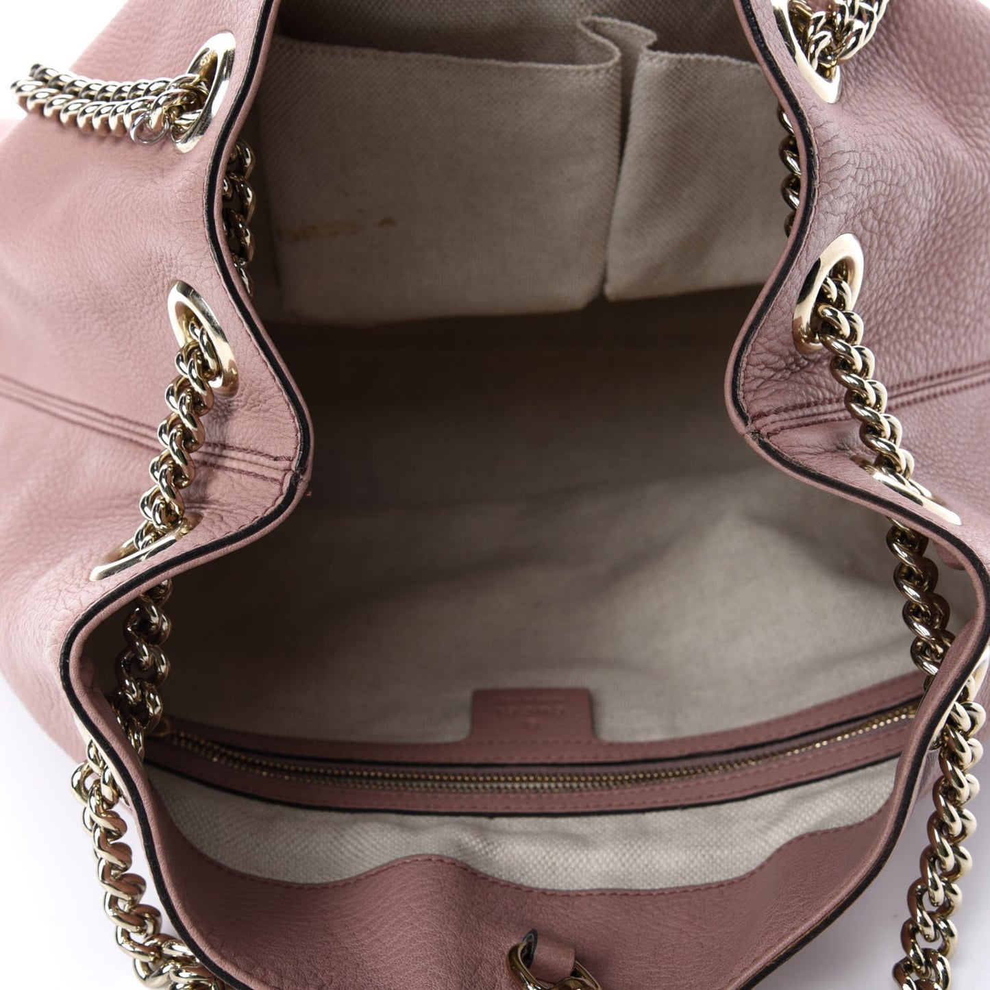 Pebbled Calfskin Medium Soho Chain Shoulder Bag Dark Cipria