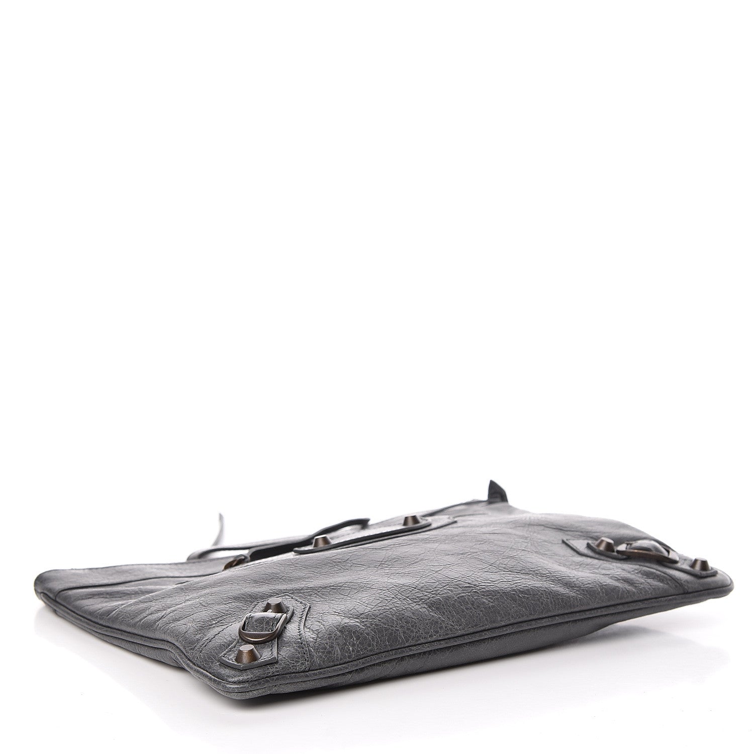 Balenciaga Agneau Classic Hardware Flat Handle Clutch Gris Tarmac 4 of 10