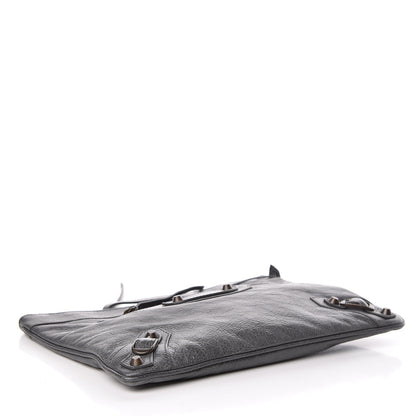 Balenciaga Agneau Classic Hardware Flat Handle Clutch Gris Tarmac 4 of 10