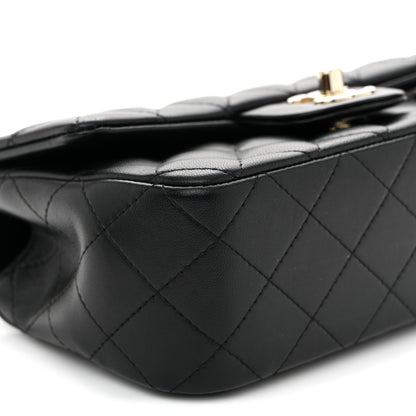 Chanel Lambskin Quilted Mini Top Handle Rectangular Flap Black 8 of 10