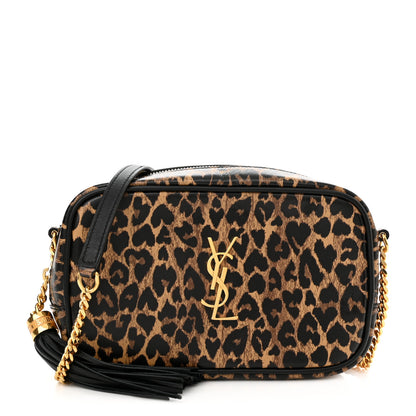 Saint Laurent Calfskin Heart Leopard Print Monogram Mini Lou Camera Bag Toffee 1 of 10
