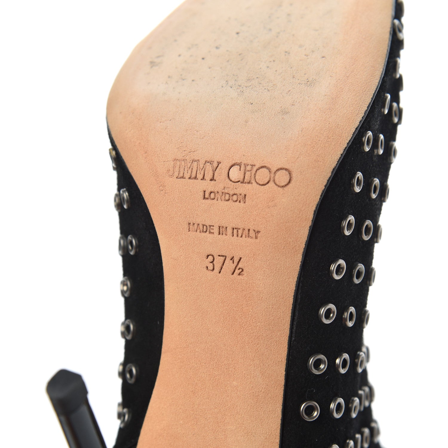Jimmy Choo Vintage Suede Gillian Vis Ankle Boots 37.5 Black 6 of 9