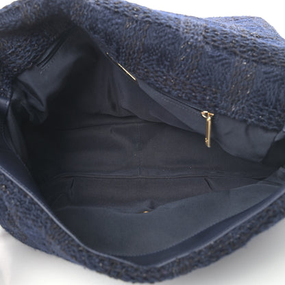 Chanel Tweed Quilted Maxi Chanel 19 Flap Navy 4 of 12