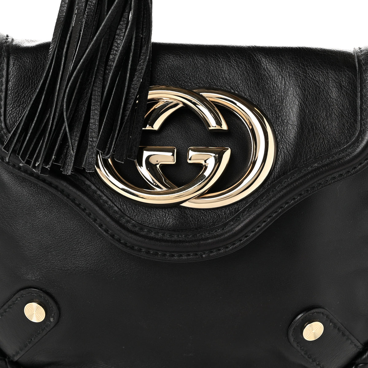 Gucci Calfskin Small Britt Tassel Shoulder Bag Black 8 of 11