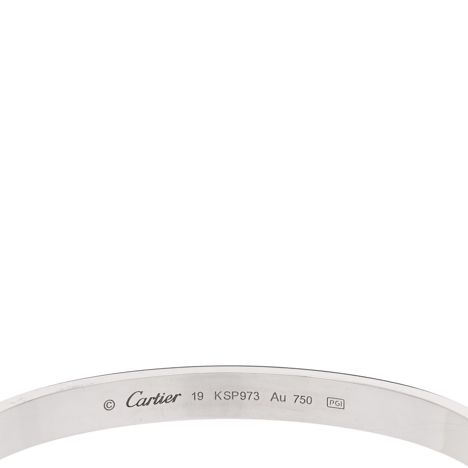 Cartier 18K White Gold LOVE Bracelet 19 4 of 6