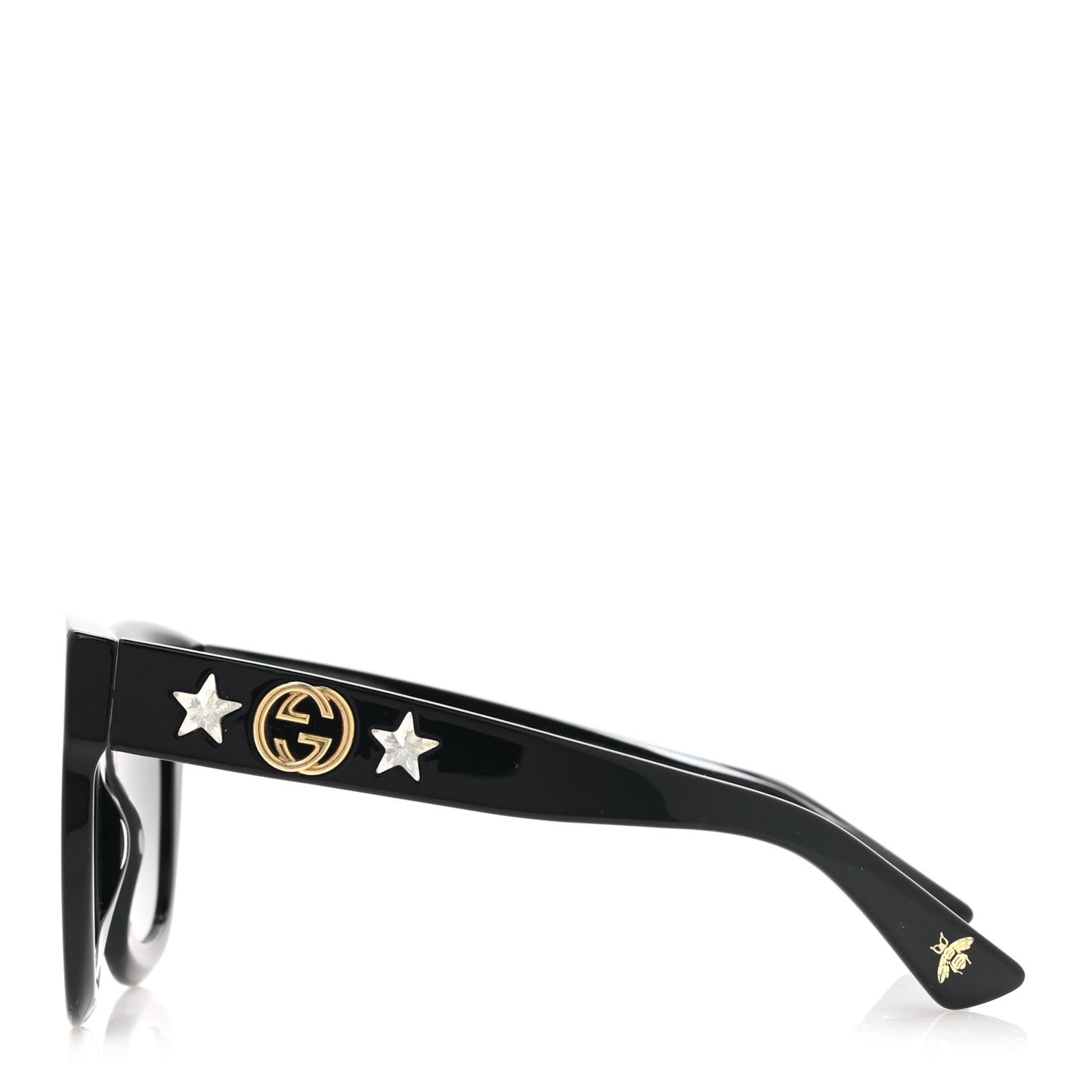 Acetate Crystal Star Round Frame Sunglasses GG0208S Black