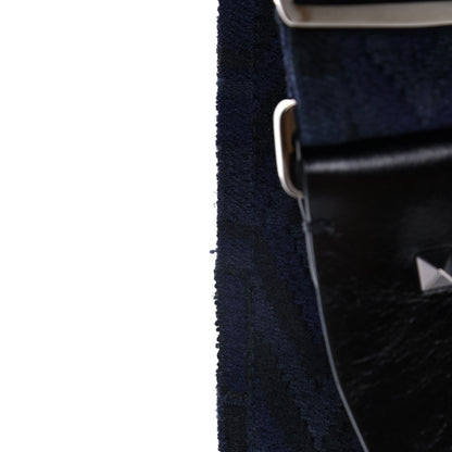 Valentino Garavani Craquele Calfskin Guitar Strap Rockstud Rolling Camera Bag Black 12 of 13