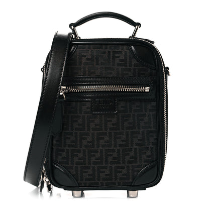 Fendi Recycled Fabric Jacquard Vitello Astro Micro FF Mini Trolley Bag Asfalto Black 1 of 10