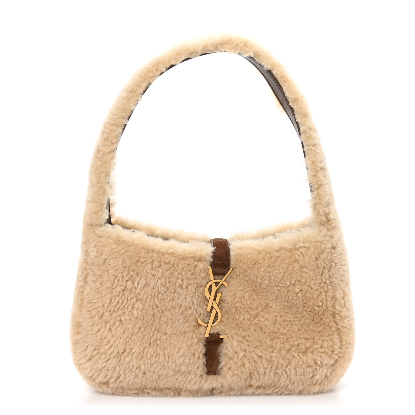 Shearling Le 5 A 7 Mini Hobo Natural Beige