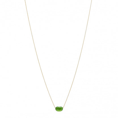 Tiffany 18K Yellow Gold Green Jade 9mm Elsa Peretti Bean Pendant Necklace 1 of 5