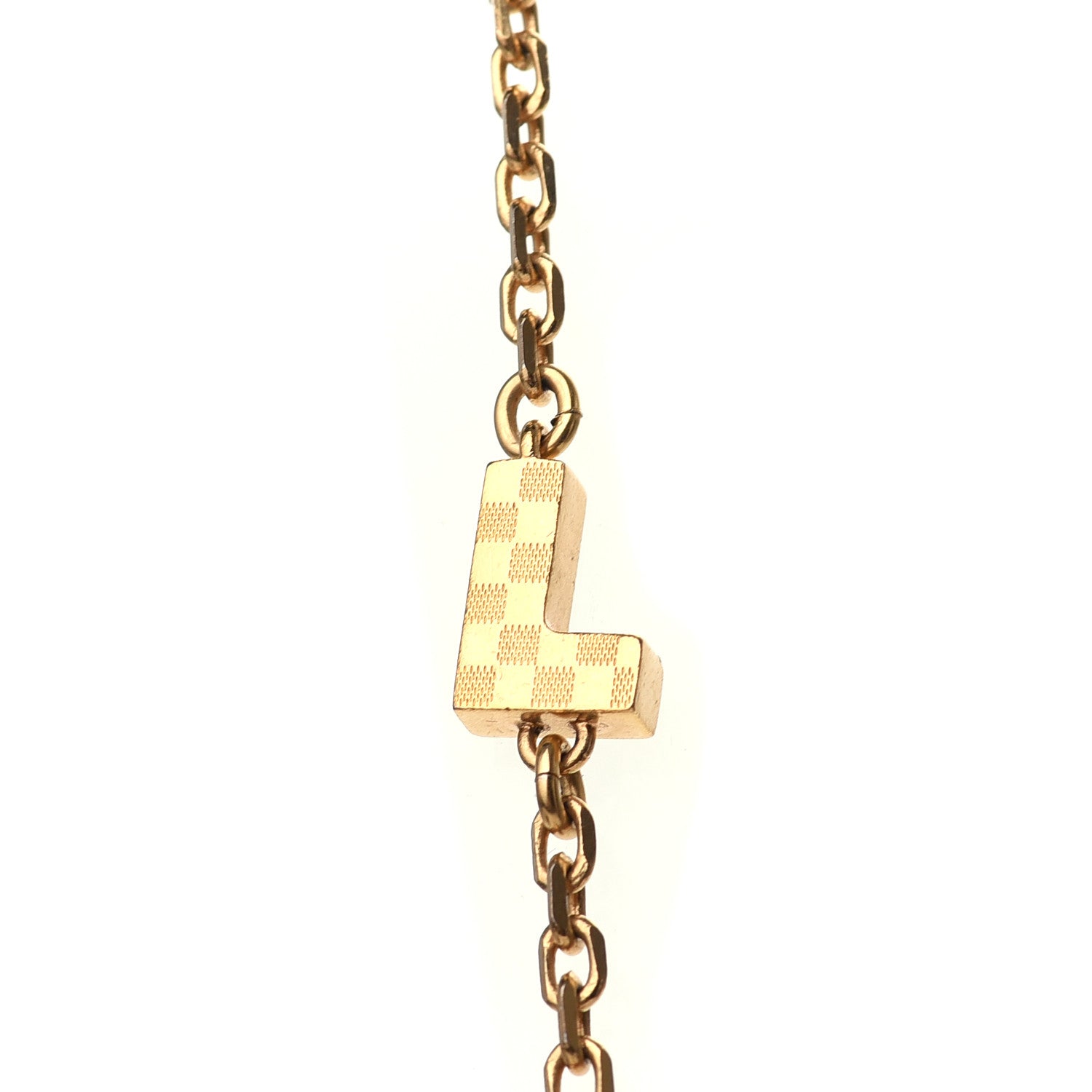 Louis Vuitton Love Letters Timeless Long Necklace Gold 4 of 6