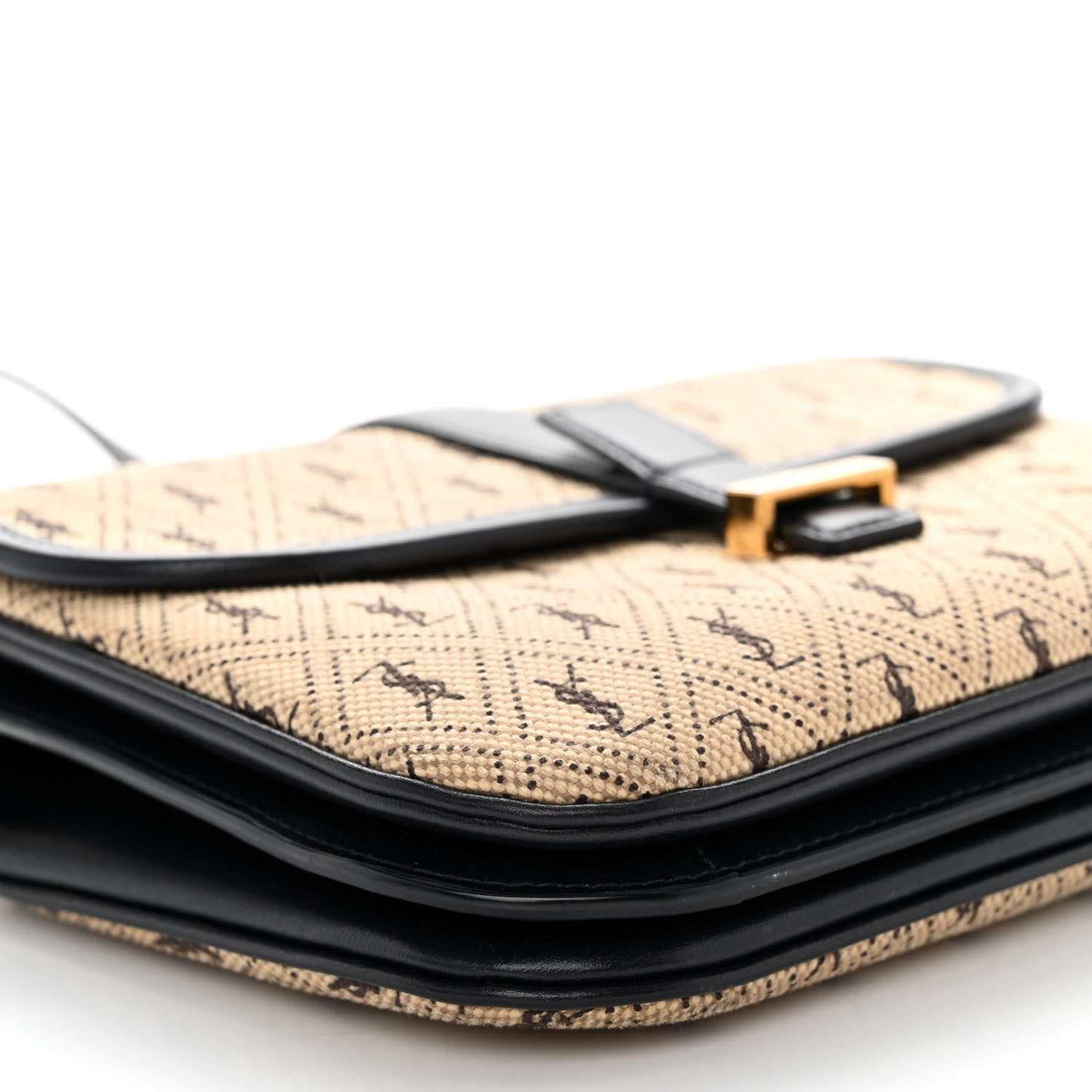 Saint Laurent Canvas Small Le Monogramme Satchel Beige Black 9 of 12