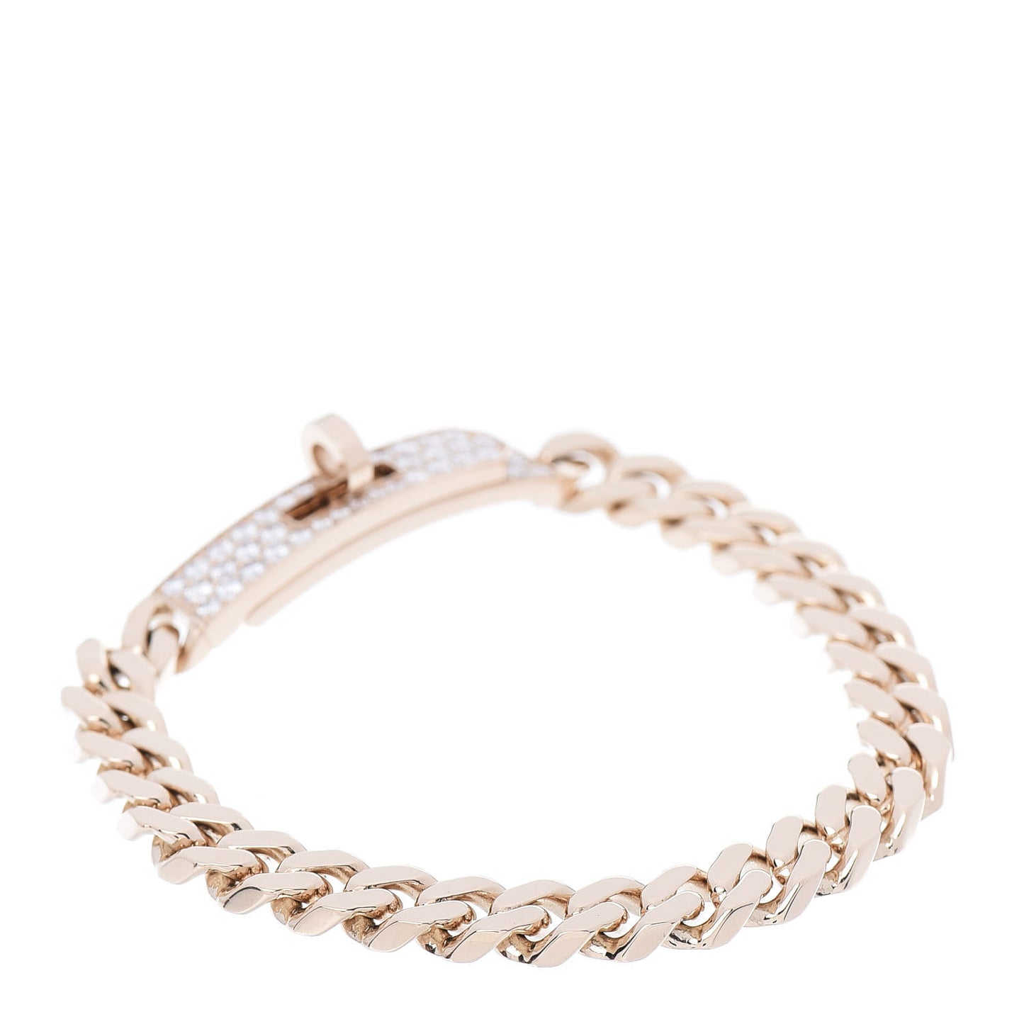 18K Rose Gold Diamond PM Kelly Gourmette Bracelet SH