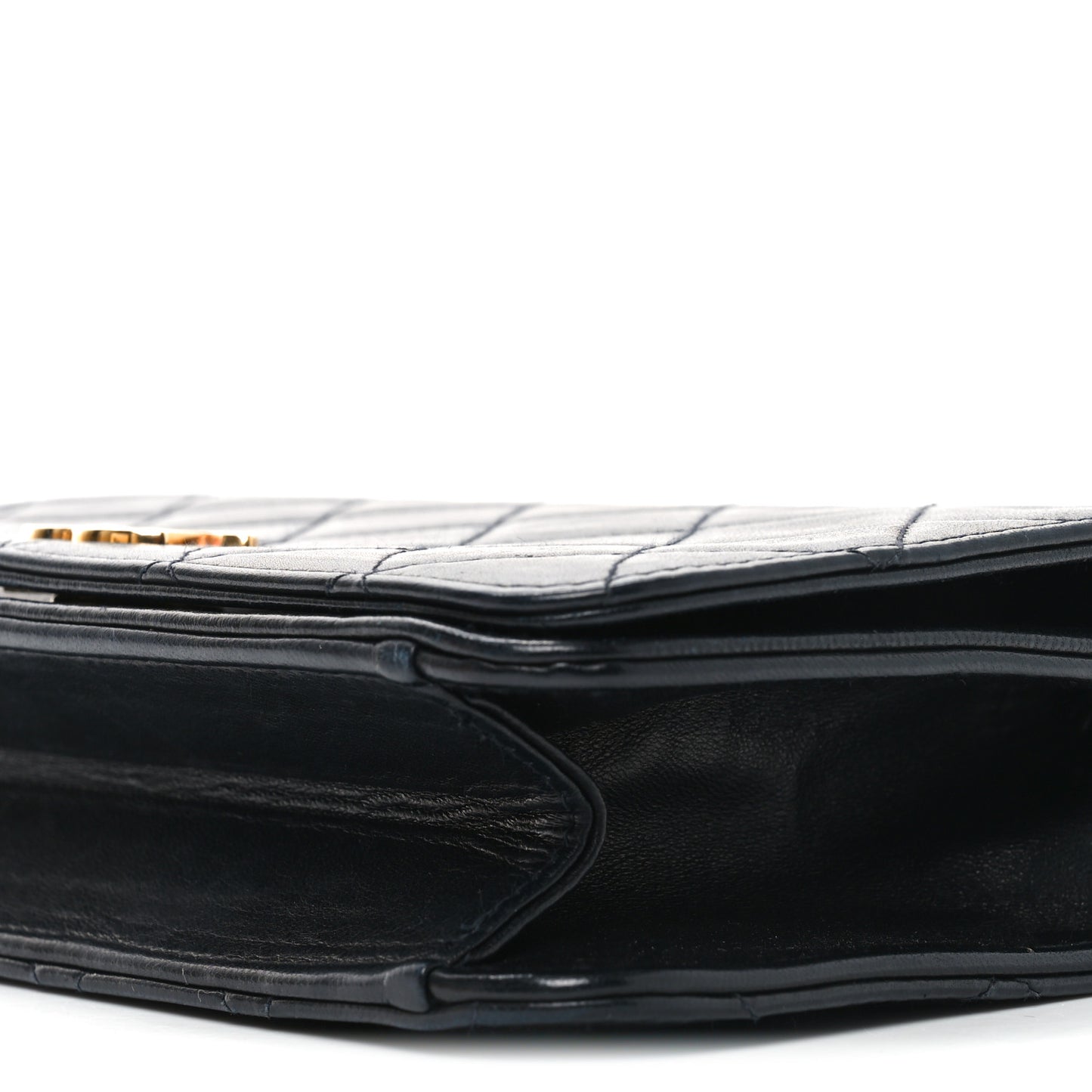 Lambskin Quilted Wallet On Chain WOC Black