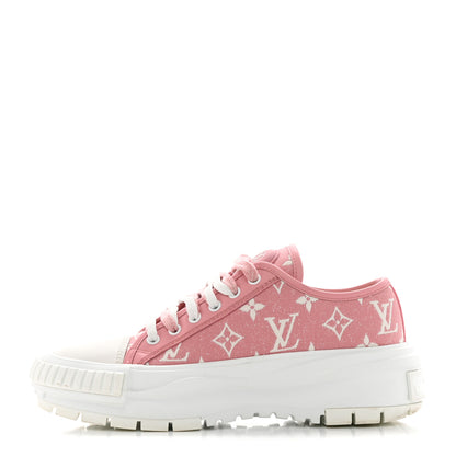 Louis Vuitton Denim Monogram Squad Sneakers 37.5 Pink 1 of 17