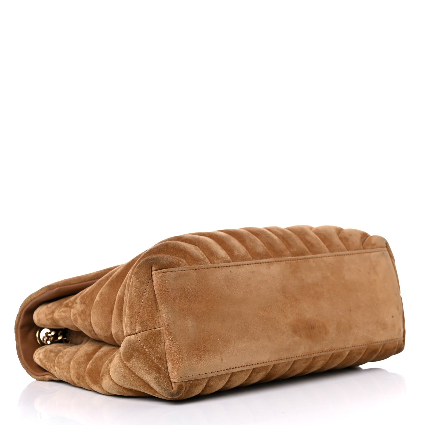 Suede Y Quilted Monogram Medium Loulou Chain Satchel Cinnamon