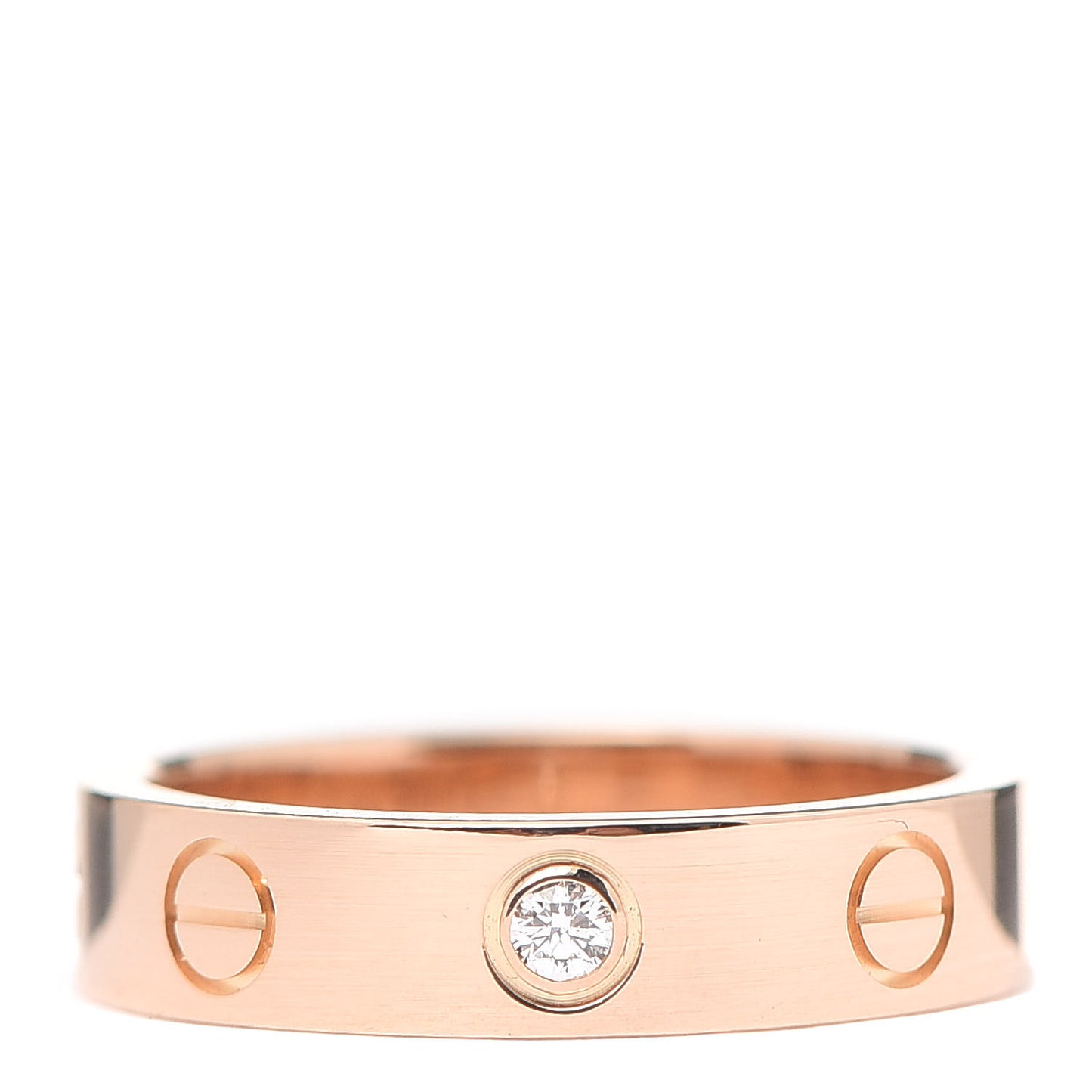 18K Pink Gold Diamond 4mm LOVE Wedding Band Ring 47 4