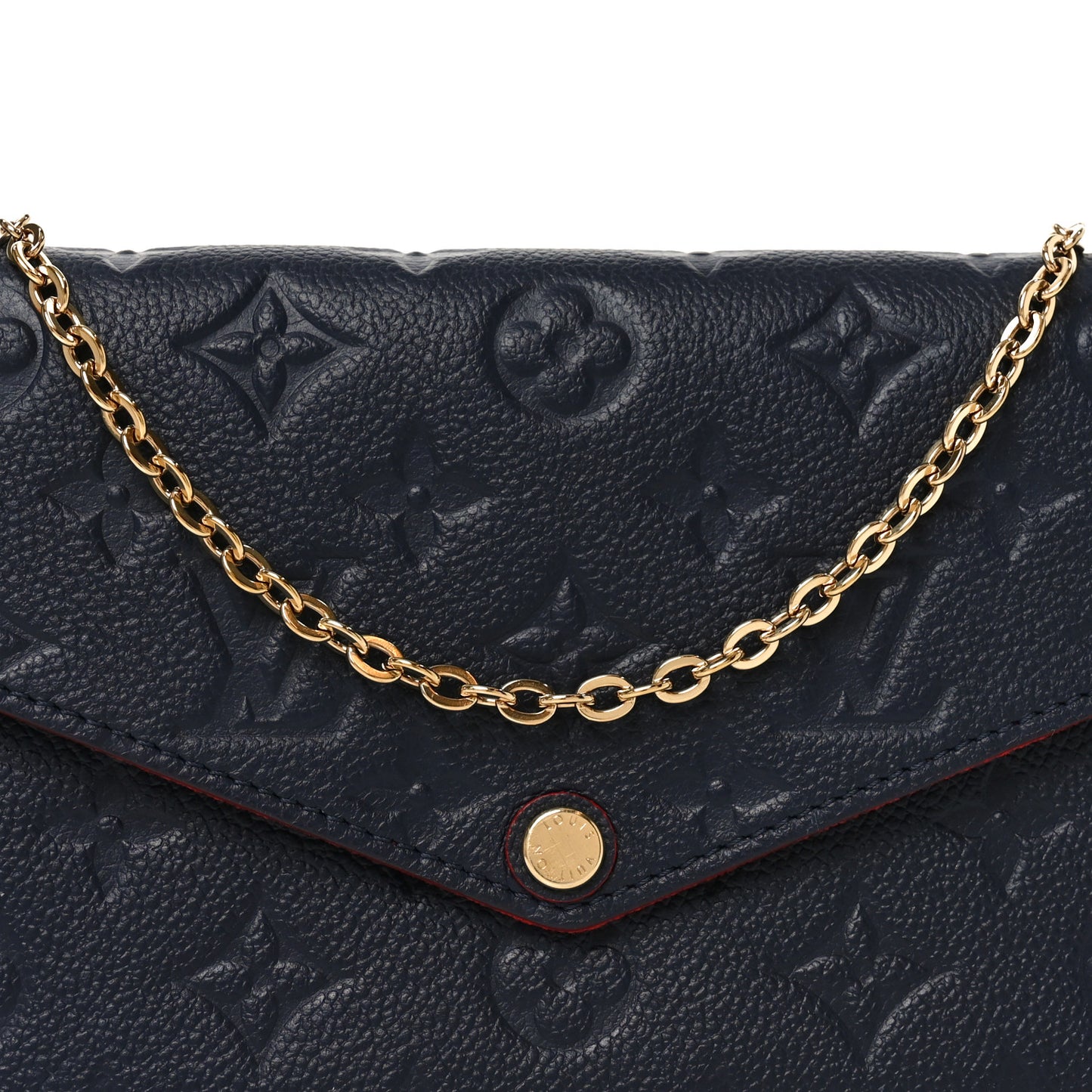 Empreinte Pochette Felicie Chain Wallet Marine Rouge